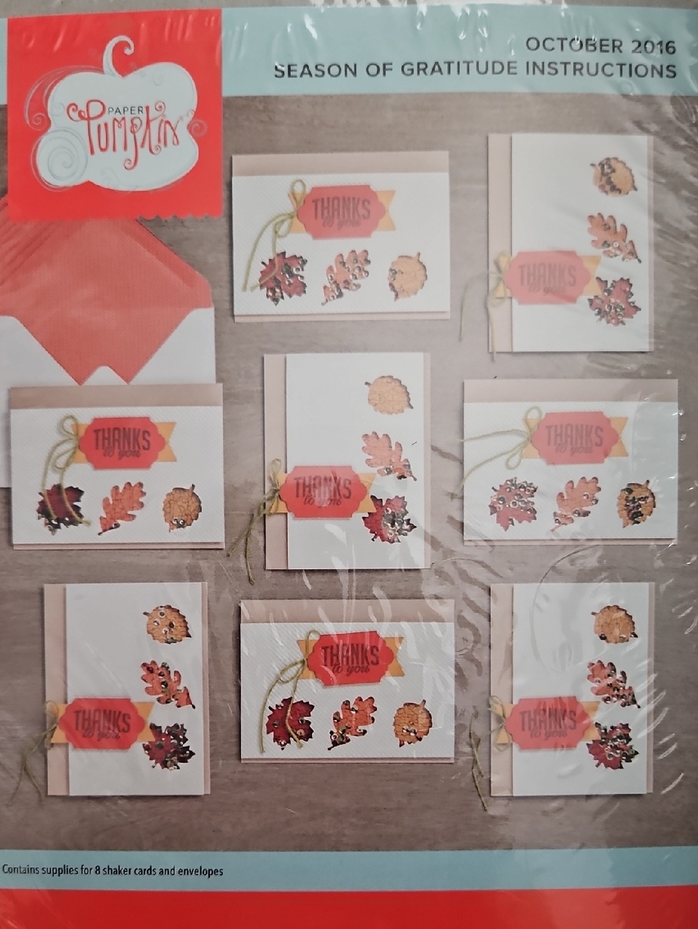 'Thanks' Harvest Cards - Orange, Brown, & Cream